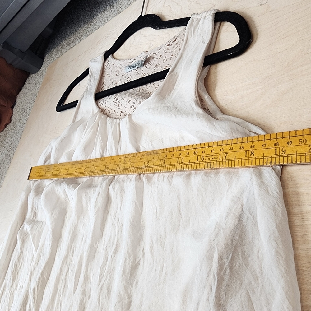 Elena Baldi Silk Lace Beige Tank Top Medium - Picture 9 of 12